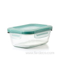 shockproof borosilicate glass container with plastic lid